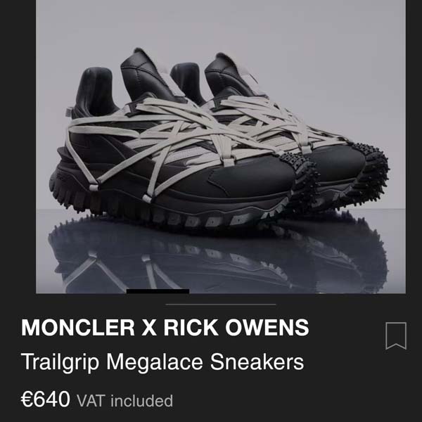 25년 몽클레어 x 릭오웬스 Trailgrip Megalace 스니커즈 0525