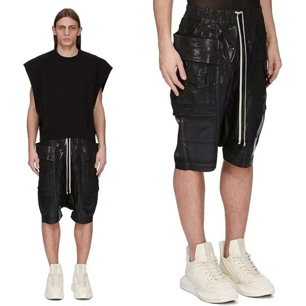 25년 릭오웬스 특수 워싱 블랙 숏 팬츠 0728