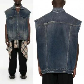 25년 발렌시아가 특수워싱 데님 베스트 0809