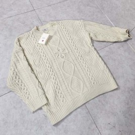 25년 셀린느 트리옹프 로고 라운드넷 캐시미어 울 브렌드 스웨터