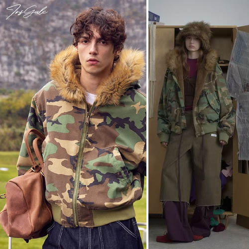 발렌시아가 양면 밀리터리 후디 털점퍼